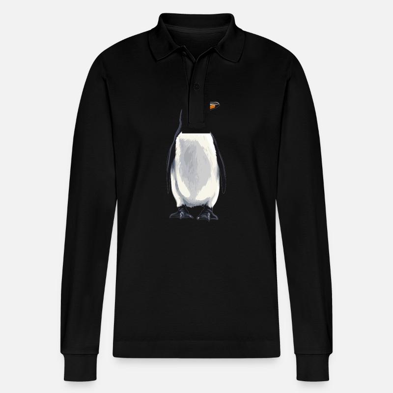 Pinguine Pinguin - Stanley/Stella Unisex Bio-Langarm-Poloshirt Prepster - Schwarz