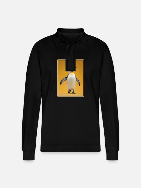 Penguins Penguin - Stanley/Stella Organic Unisex Long-Sleeved Polo Shirt Prepster - black