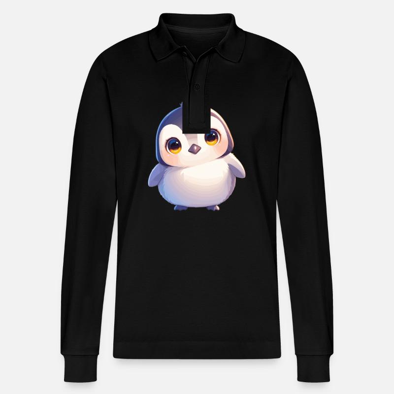 Pinguine Pinguin - Stanley/Stella Unisex Bio-Langarm-Poloshirt Prepster - Schwarz