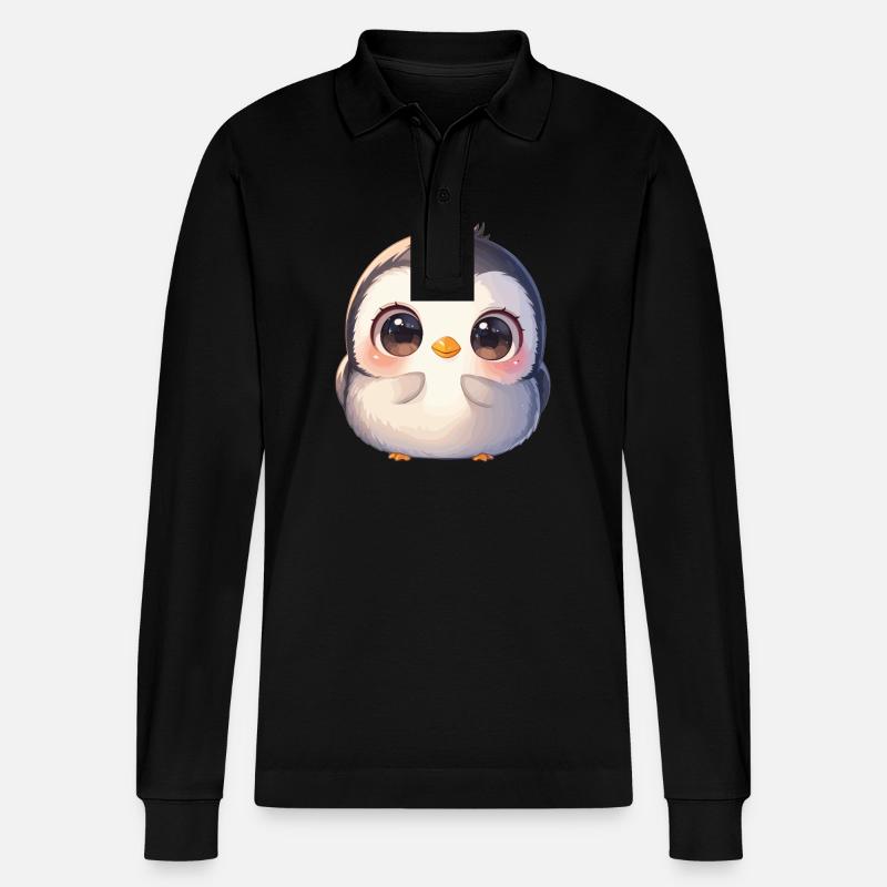 Pinguine Pinguin - Stanley/Stella Unisex Bio-Langarm-Poloshirt Prepster - Schwarz