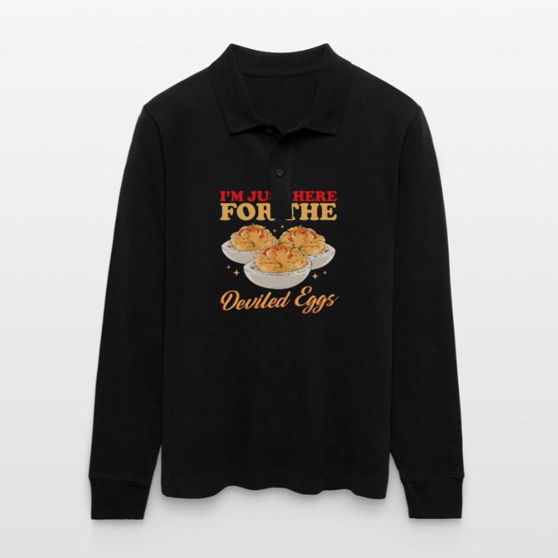 Gefüllte Eier Stuffed Deviled Eggs Geschenk Stanley/Stella Unisex Bio-Langarm-Poloshirt Prepster