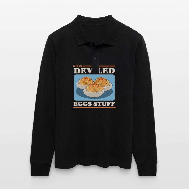 Gefüllte Eier Dressed Deviled Eggs Geschenk Stanley/Stella Unisex Bio-Langarm-Poloshirt Prepster