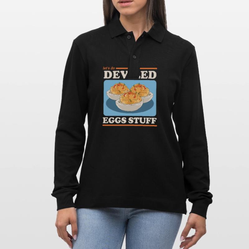 Gefüllte Eier Dressed Deviled Eggs Geschenk Stanley/Stella Unisex Bio-Langarm-Poloshirt Prepster