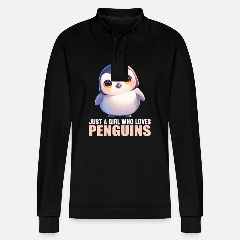 Pinguine Pinguin - Stanley/Stella Unisex Bio-Langarm-Poloshirt Prepster - Schwarz