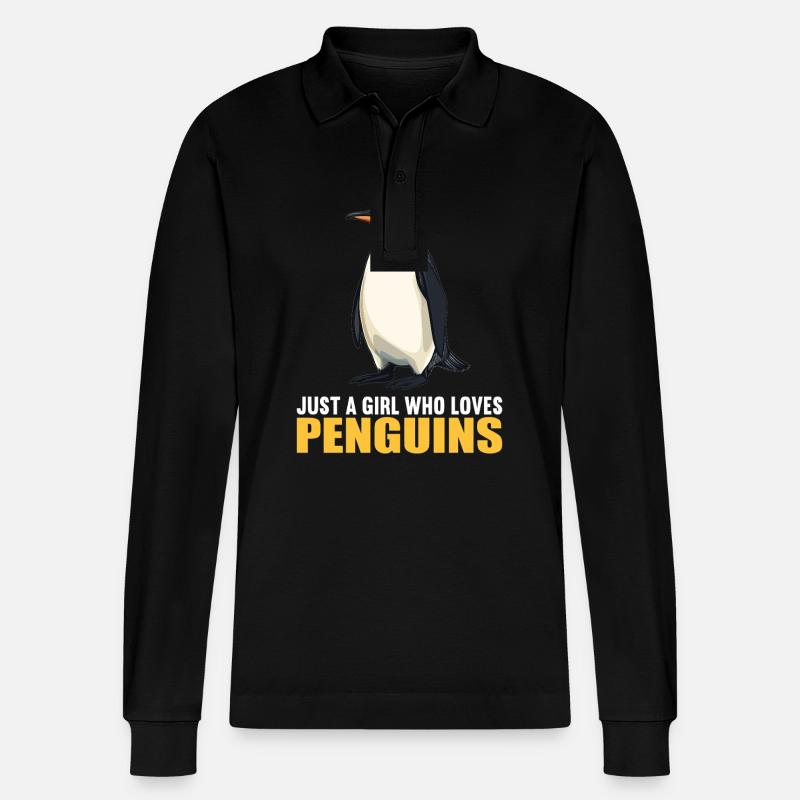 Pinguine Pinguin - Stanley/Stella Unisex Bio-Langarm-Poloshirt Prepster - Schwarz