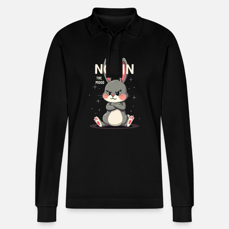 Lapin Conception d’animaux sarcastiques - Polo à manches longues bio PREPSTER Stanley/Stella Unisexe - noir