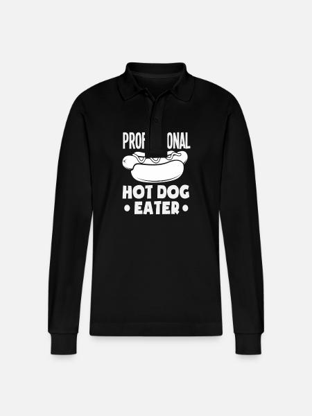 Professional Hot Dog Lover - Stanley/Stella Organic Unisex Long-Sleeved Polo Shirt Prepster - black