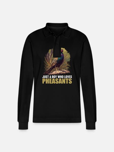 Pheasants Pheasant - Stanley/Stella Organic Unisex Long-Sleeved Polo Shirt Prepster - black
