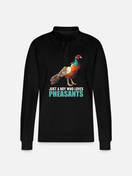 Pheasants Pheasant - Stanley/Stella Organic Unisex Long-Sleeved Polo Shirt Prepster - black
