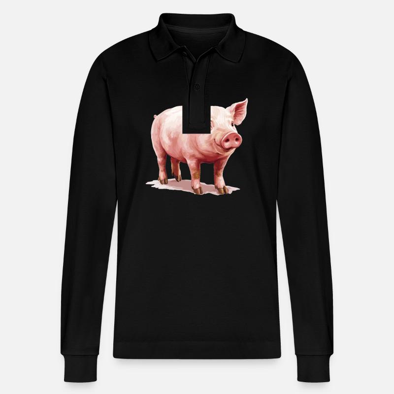 Cochon Cochon - Polo à manches longues bio PREPSTER Stanley/Stella Unisexe - noir