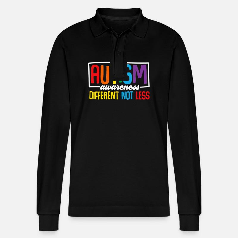Autism Awareness Different Not Less - Stanley/Stella Unisex Bio-Langarm-Poloshirt Prepster - Schwarz