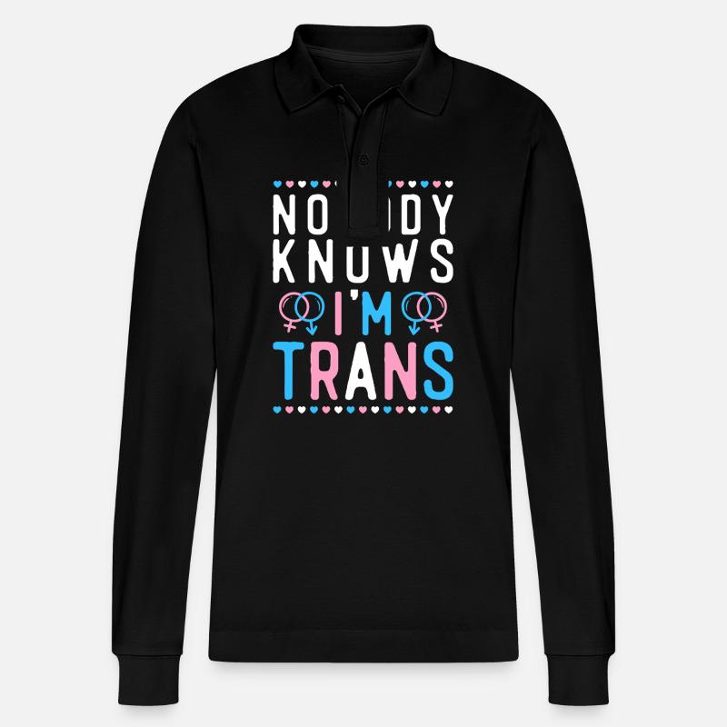 Transgender Trans LGBT Pride - Stanley/Stella Unisex Bio-Langarm-Poloshirt Prepster - Schwarz