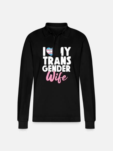 Transgender Trans LGBT Pride - Stanley/Stella Organic Unisex Long-Sleeved Polo Shirt Prepster - black