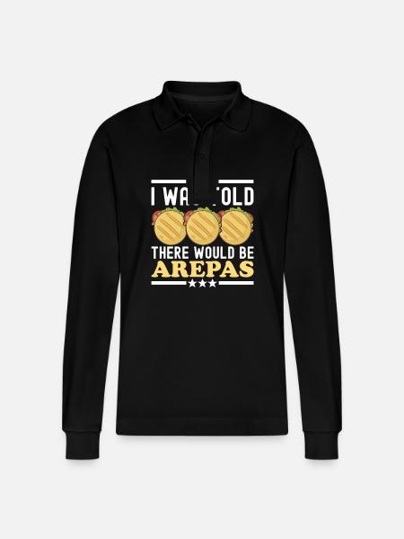 Venezuelan Arepas - Stanley/Stella Organic Unisex Long-Sleeved Polo Shirt Prepster - black