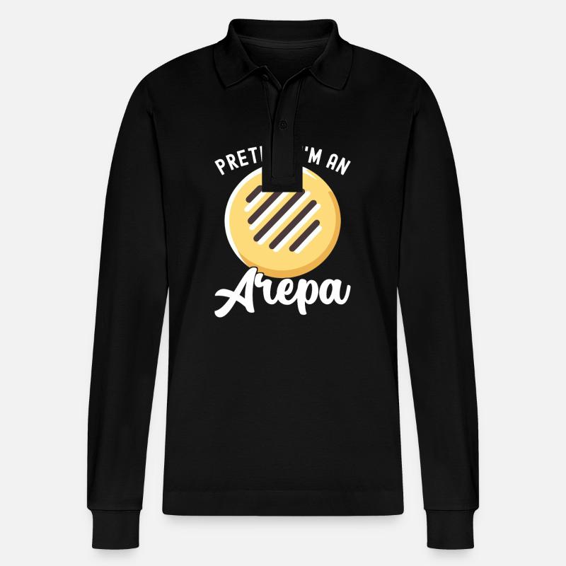 Venezolanische Arepas - Stanley/Stella Unisex Bio-Langarm-Poloshirt Prepster - Schwarz