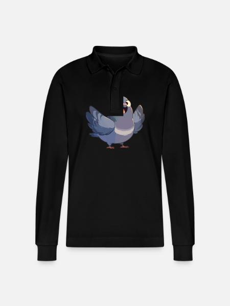 Pigeons Pigeon - Stanley/Stella Organic Unisex Long-Sleeved Polo Shirt Prepster - black