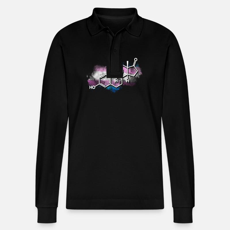 Transgender Trans LGBT Pride - Stanley/Stella Unisex Bio-Langarm-Poloshirt Prepster - Schwarz