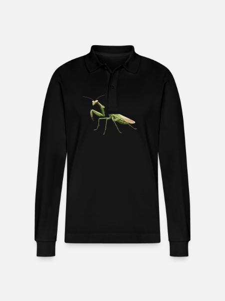 Gottesanbeterinnenen Gottesanbeterin - Stanley/Stella Unisex Bio-Langarm-Poloshirt Prepster - Schwarz