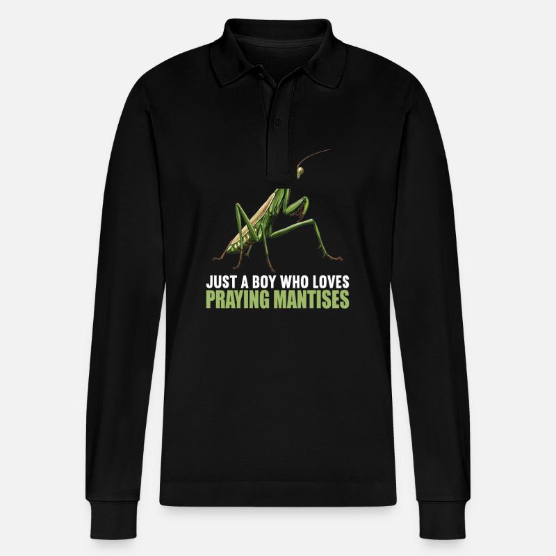 Praying mantises Praying mantis - Stanley/Stella Organic Unisex Long-Sleeved Polo Shirt Prepster - black
