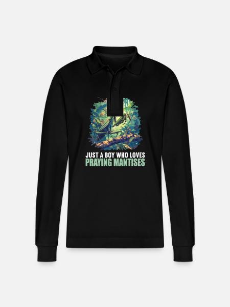 Gottesanbeterinnenen Gottesanbeterin - Stanley/Stella Unisex Bio-Langarm-Poloshirt Prepster - Schwarz