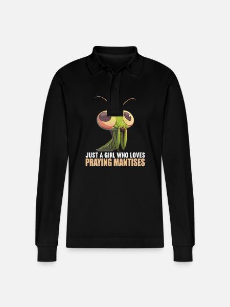 Gottesanbeterinnenen Gottesanbeterin - Stanley/Stella Unisex Bio-Langarm-Poloshirt Prepster - Schwarz