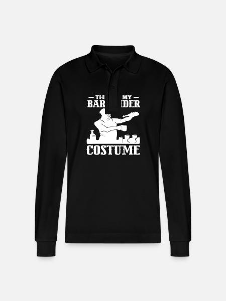 This is my bartender costume - Stanley/Stella Organic Unisex Long-Sleeved Polo Shirt Prepster - black