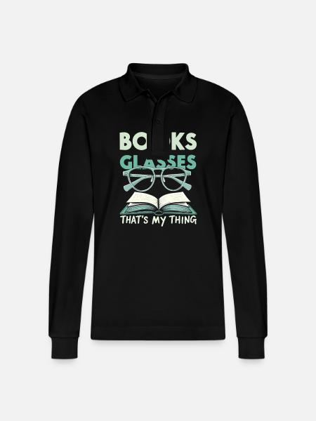 Stylish Specifications Children's Glasses Pride - Stanley/Stella Organic Unisex Long-Sleeved Polo Shirt Prepster - black