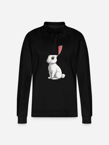 Bunny Bunny - Stanley/Stella Organic Unisex Long-Sleeved Polo Shirt Prepster - black