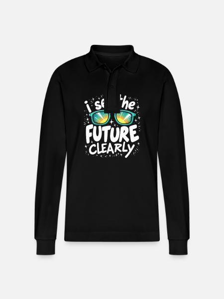 Stylish Specifications Children's Glasses Pride - Stanley/Stella Organic Unisex Long-Sleeved Polo Shirt Prepster - black