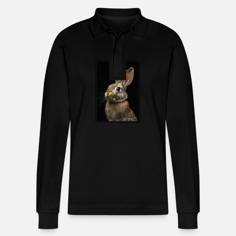 Hasen Hase - Stanley/Stella Unisex Bio-Langarm-Poloshirt Prepster - Schwarz