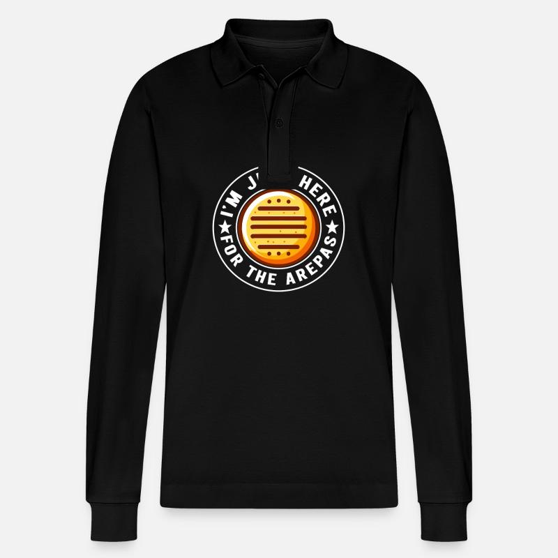 Venezolanische Arepas - Stanley/Stella Unisex Bio-Langarm-Poloshirt Prepster - Schwarz