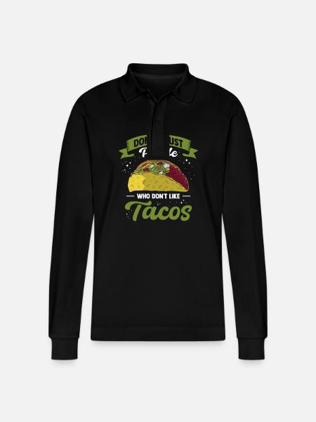 Mexico Tacos Mexican Tacos - Stanley/Stella Organic Unisex Long-Sleeved Polo Shirt Prepster - black