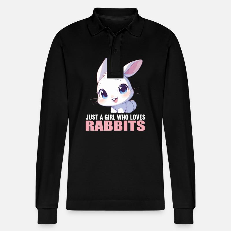Hasen Hase - Stanley/Stella Unisex Bio-Langarm-Poloshirt Prepster - Schwarz
