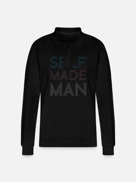 Transgender Trans LGBT Pride - Stanley/Stella Organic Unisex Long-Sleeved Polo Shirt Prepster - black