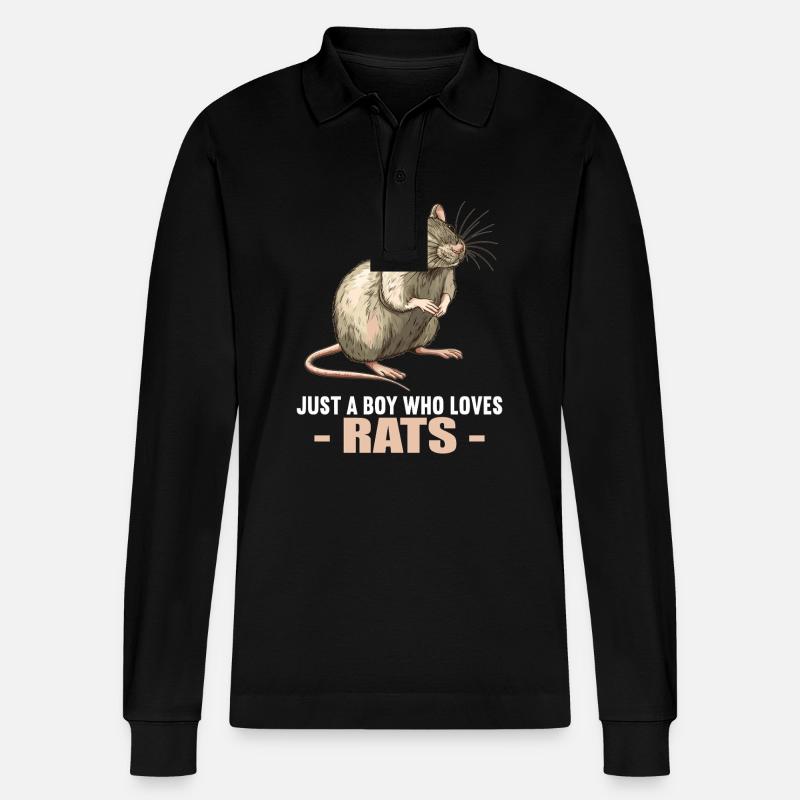 Ratten Ratte - Stanley/Stella Unisex Bio-Langarm-Poloshirt Prepster - Schwarz