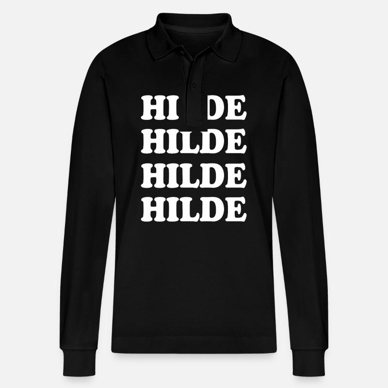 Hilde as a name - Stanley/Stella Organic Unisex Long-Sleeved Polo Shirt Prepster - black
