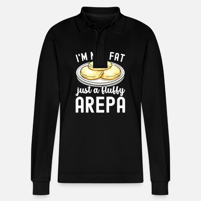 Venezolanische Arepas - Stanley/Stella Unisex Bio-Langarm-Poloshirt Prepster - Schwarz