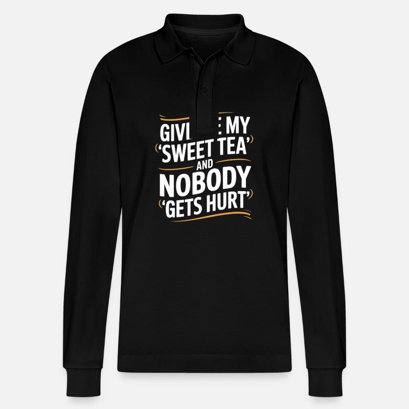 Sweet Tea - Stanley/Stella Unisex Bio-Langarm-Poloshirt Prepster - Schwarz