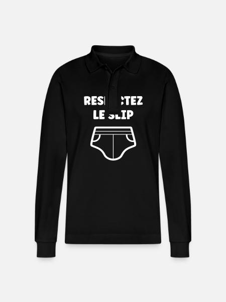 Slip - Polo à manches longues bio PREPSTER Stanley/Stella Unisexe - noir