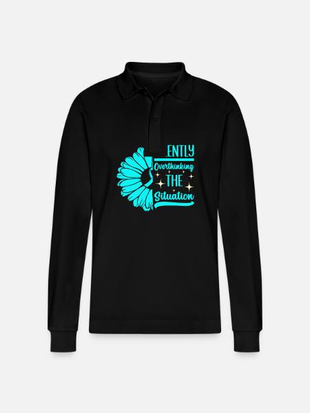 Angststörung Anxiety disorder - Stanley/Stella Unisex Bio-Langarm-Poloshirt Prepster - Schwarz