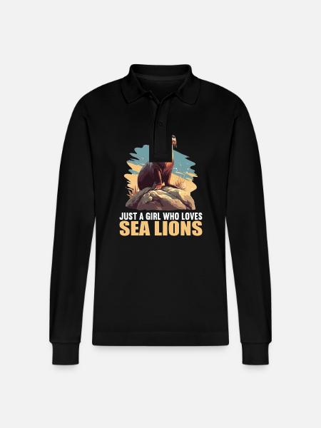 Seelöwen Seelöwe - Stanley/Stella Unisex Bio-Langarm-Poloshirt Prepster - Schwarz