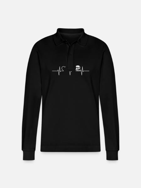 Seeotter - Stanley/Stella Unisex Bio-Langarm-Poloshirt Prepster - Schwarz