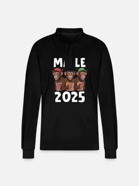 Malle 2025 - Stanley/Stella Unisex Bio-Langarm-Poloshirt Prepster - Schwarz