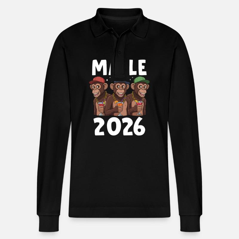 Malle 2026 - Polo à manches longues bio PREPSTER Stanley/Stella Unisexe - noir