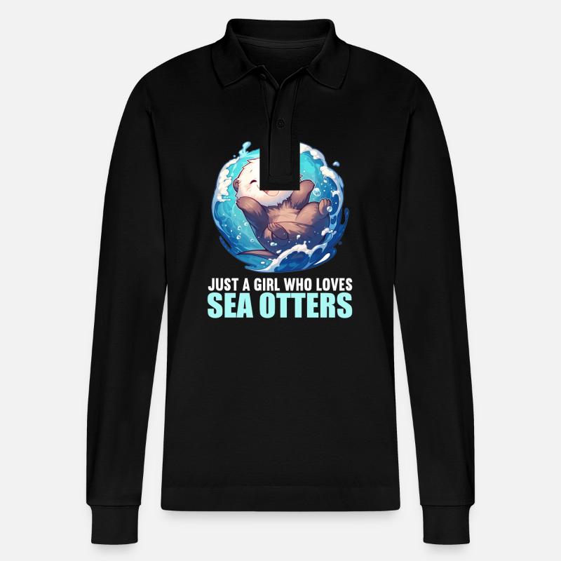 Seeotter - Stanley/Stella Unisex Bio-Langarm-Poloshirt Prepster - Schwarz