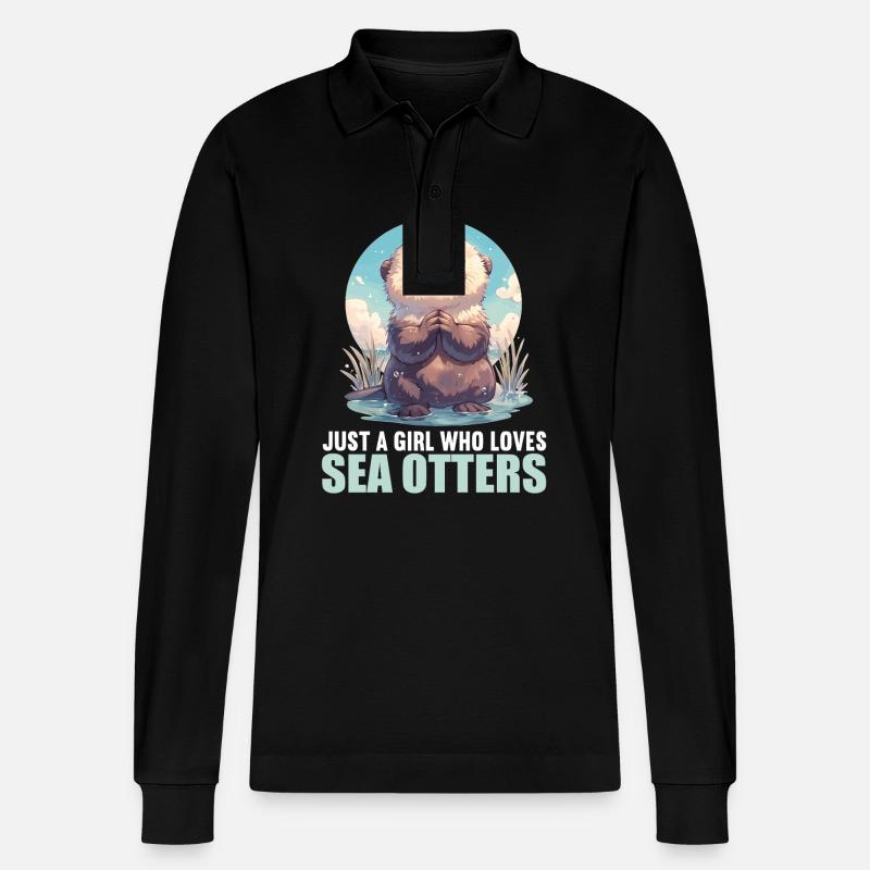 Loutre de mer - Polo à manches longues bio PREPSTER Stanley/Stella Unisexe - noir