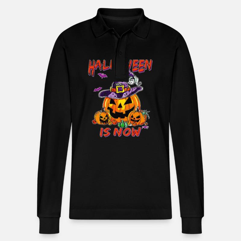HALLOWEEN, C’EST MAINTENANT - Polo à manches longues bio PREPSTER Stanley/Stella Unisexe - noir