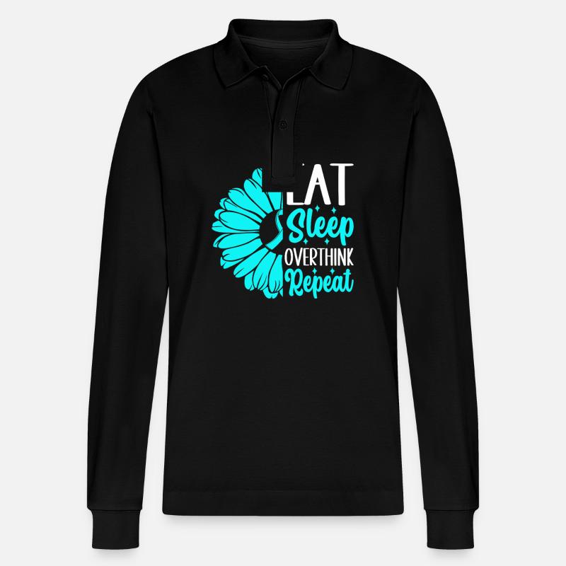 Angststörung Anxiety disorder - Stanley/Stella Unisex Bio-Langarm-Poloshirt Prepster - Schwarz