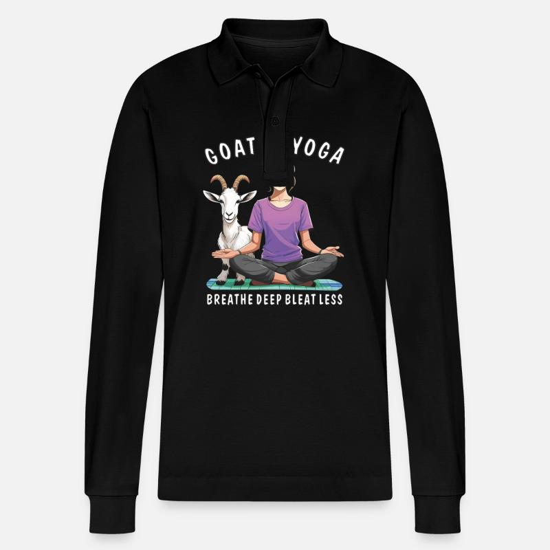 GOAT YOGA DEEP, BÊLER MOINS - Polo à manches longues bio PREPSTER Stanley/Stella Unisexe - noir