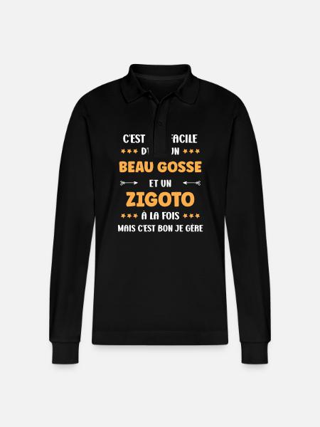 Zigoto - Polo à manches longues bio PREPSTER Stanley/Stella Unisexe - noir